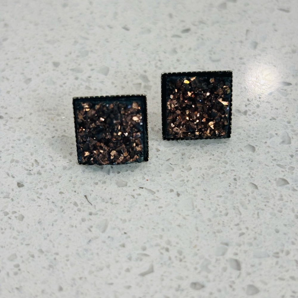 Square Glitter Earrings